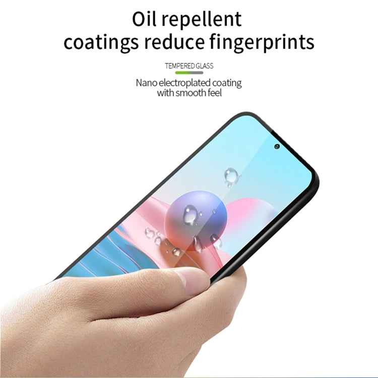 For Xiaomi Redmi Note 10 MOFI 9H 2.5D Full Screen Tempered Glass Film(Black)