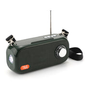 T&G TG613 TWS Solar Portable Bluetooth Speakers with LED Flashlight, Support TF Card / FM / AUX / U Disk(Dark Green)