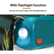 T&G TG613 TWS Solar Portable Bluetooth Speakers with LED Flashlight, Support TF Card / FM / AUX / U Disk(Dark Green)