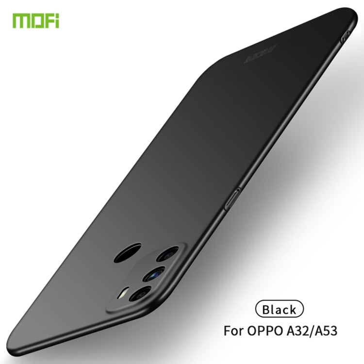 For OPPO A32 / A52 MOFI Frosted PC Ultra-thin Hard Case(Black)