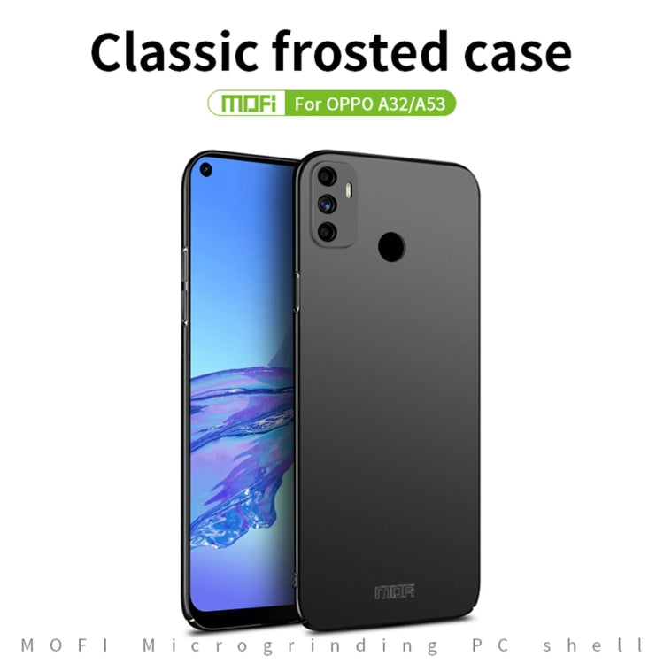 For OPPO A32 / A52 MOFI Frosted PC Ultra-thin Hard Case(Black)