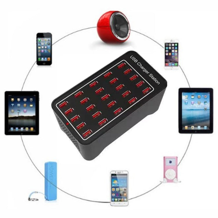 150W 25 USB Ports Fast Charger Station Smart Charger, AC 110-240V, Plug Size:EU Plug