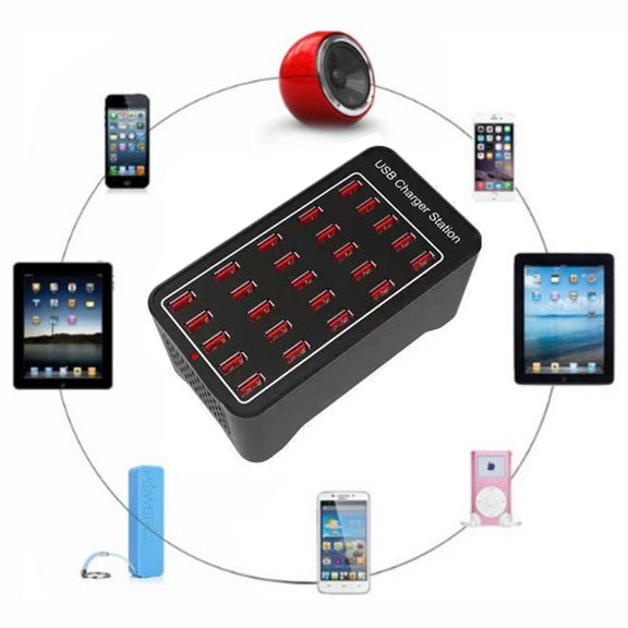150W 25 USB Ports Fast Charger Station Smart Charger, AC 110-240V, Plug Size:EU Plug