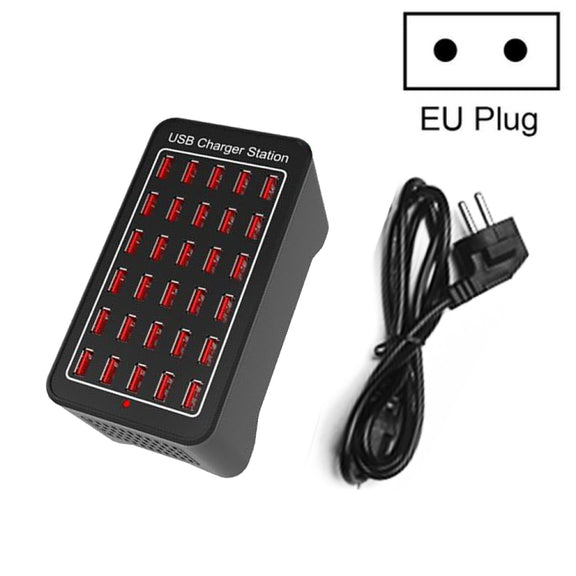 XLD-A7 150W 30 USB Ports Fast Charger Station Smart Charger, AC 110-240V, Plug Size:EU Plug