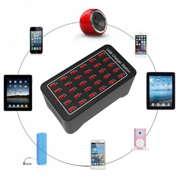 XLD-A7 150W 30 USB Ports Fast Charger Station Smart Charger, AC 110-240V, Plug Size:EU Plug