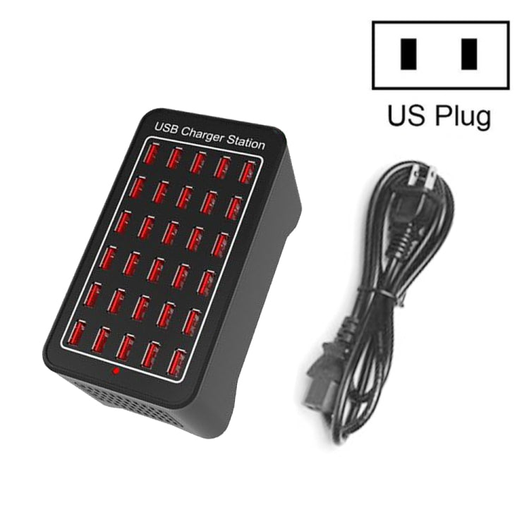 XLD-A7 150W 30 USB Ports Fast Charger Station Smart Charger, AC 110-240V, Plug Size:US Plug