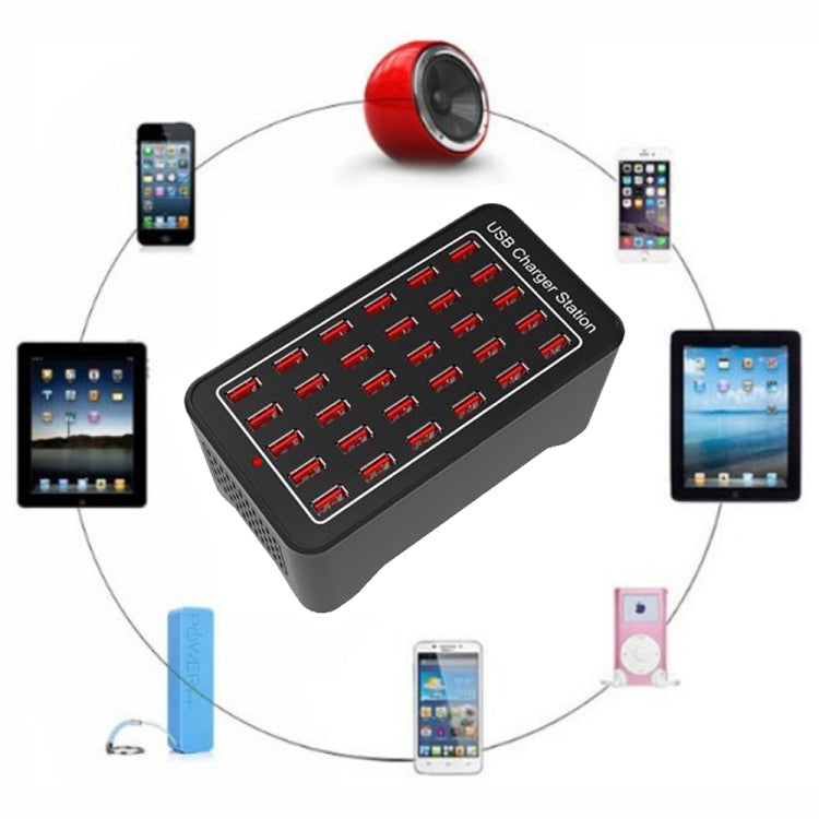 XLD-A7 150W 30 USB Ports Fast Charger Station Smart Charger, AC 110-240V, Plug Size:US Plug