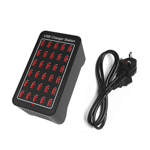 XLD-A7 150W 30 USB Ports Fast Charger Station Smart Charger, AC 110-240V, Plug Size:UK Plug