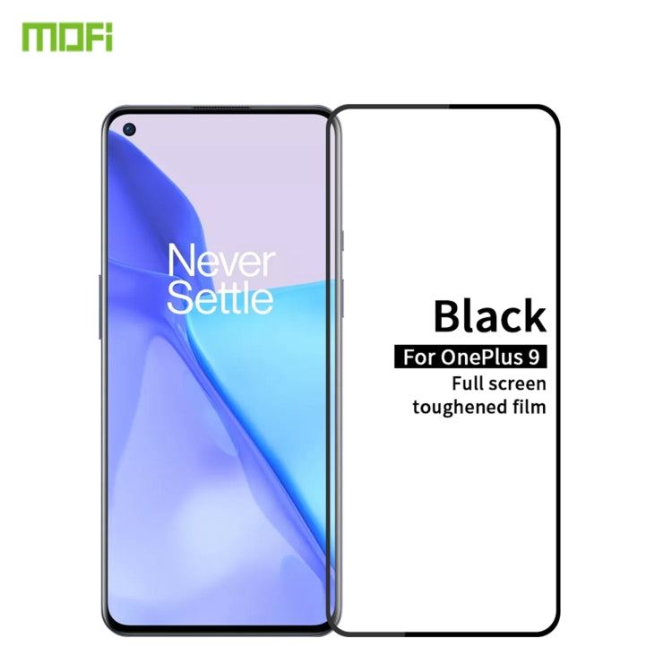 For OnePlus 9 MOFI 9H 2.5D Full Screen Tempered Glass Film(Black)