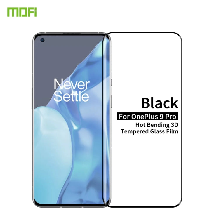 For OnePlus 9 Pro MOFI 9H 3D Explosion Proof Thermal Bending Full Screen Covered Tempered Glass Film(Black)