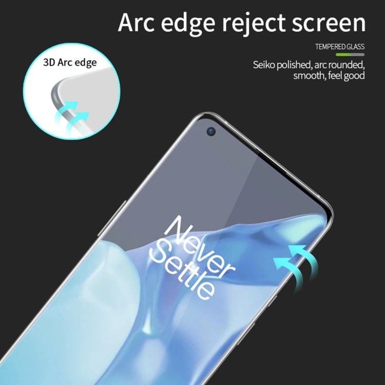 For OnePlus 9 Pro MOFI 9H 3D Explosion Proof Thermal Bending Full Screen Covered Tempered Glass Film(Black)