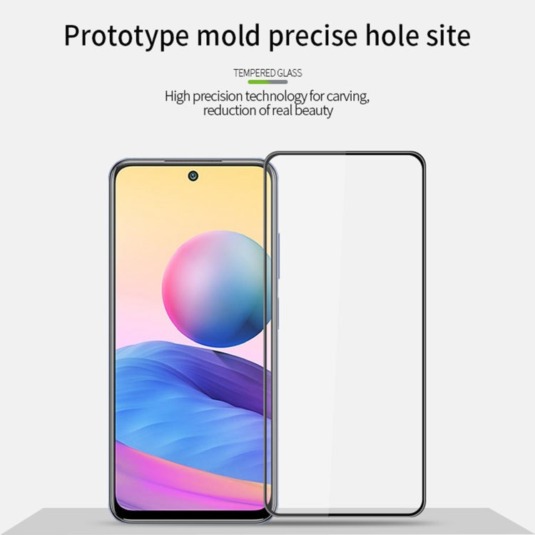 For Xiaomi Redmi Note 10 5G MOFI 9H 3D Explosion-proof Curved Screen Tempered Glass Film(Black)