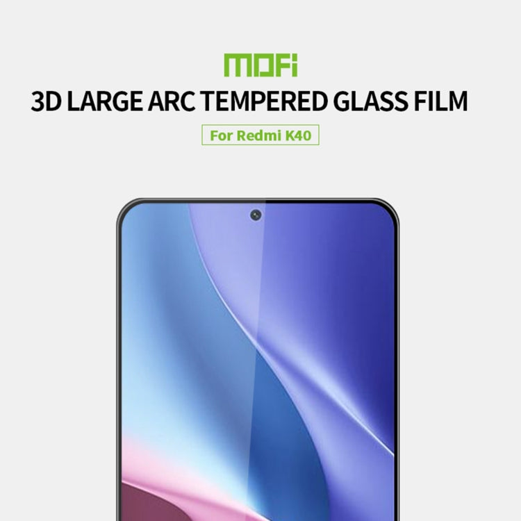For Xiaomi Redmi K40 / K40 Pro MOFI 9H 3D Explosion-proof Curved Screen Tempered Glass Film(Black)