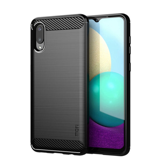 For Samsung Galaxy A02 / M02 MOFI Gentleness Series Brushed Texture Carbon Fiber Soft TPU Case(Black)