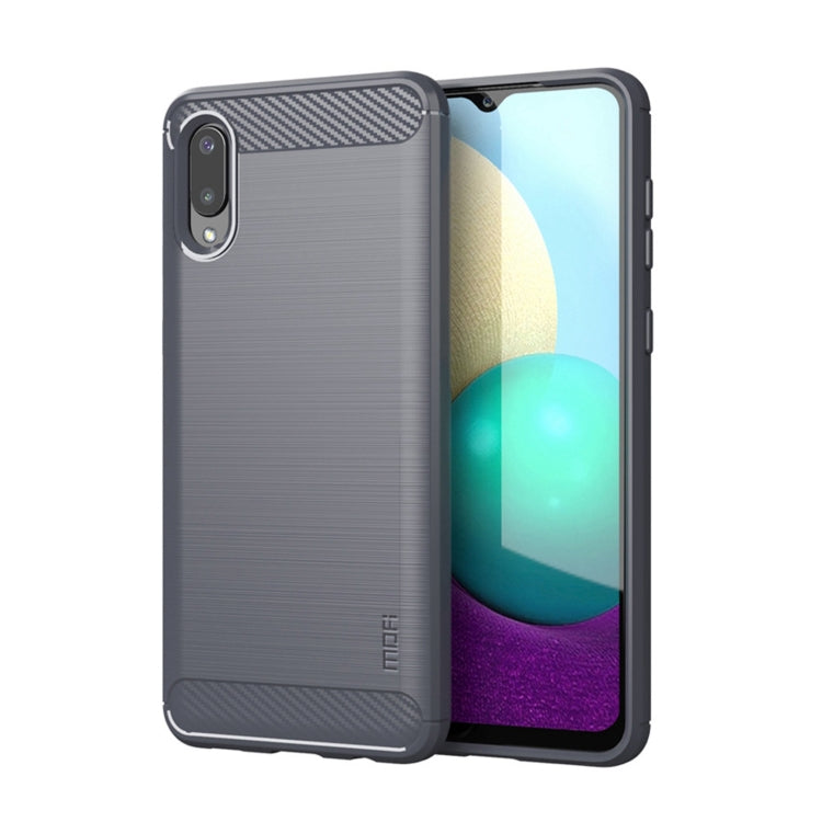 For Samsung Galaxy A02 / M02 MOFI Gentleness Series Brushed Texture Carbon Fiber Soft TPU Case(Grey)