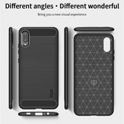 For Samsung Galaxy A02 / M02 MOFI Gentleness Series Brushed Texture Carbon Fiber Soft TPU Case(Grey)