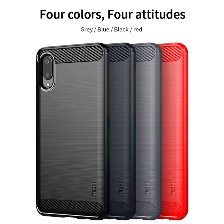 For Samsung Galaxy A02 / M02 MOFI Gentleness Series Brushed Texture Carbon Fiber Soft TPU Case(Grey)
