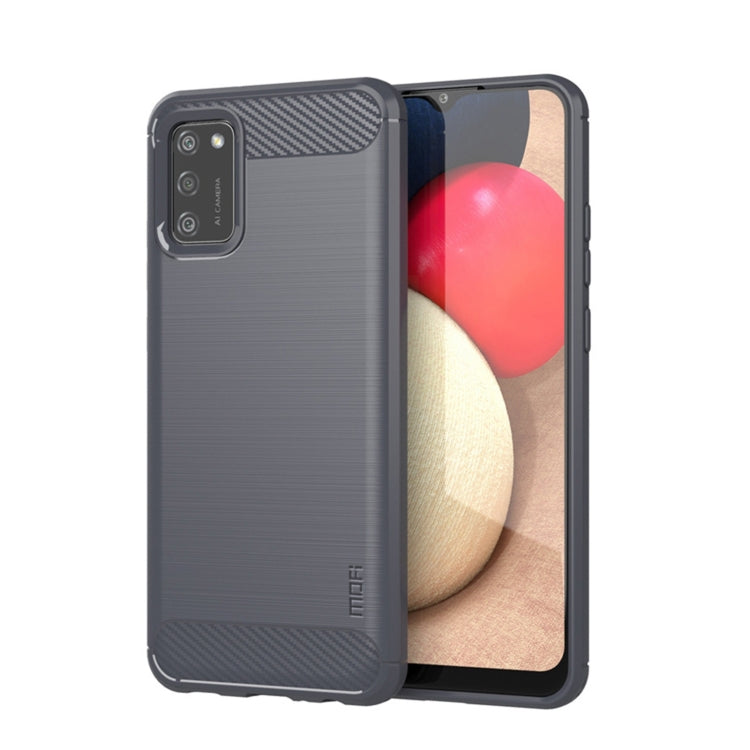For Samsung Galaxy A02s/M02s/F02s(EU Version) MOFI Gentleness Series Brushed Texture Carbon Fiber Soft TPU Case(Grey)