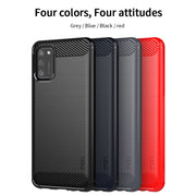For Samsung Galaxy A02s/M02s/F02s(EU Version) MOFI Gentleness Series Brushed Texture Carbon Fiber Soft TPU Case(Grey)