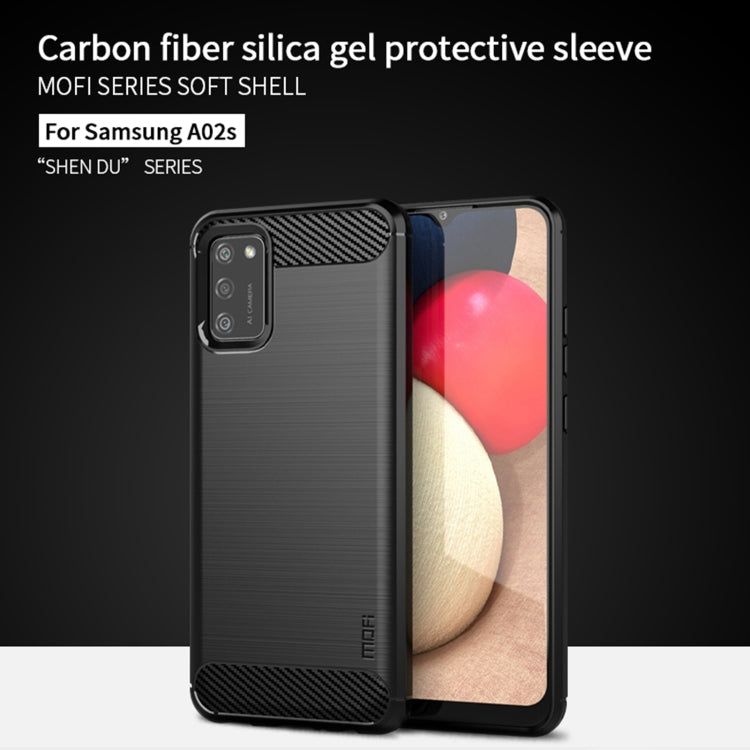 For Samsung Galaxy A02s/M02s/F02s(US Version) MOFI Gentleness Series Brushed Texture Carbon Fiber Soft TPU Case(Grey)