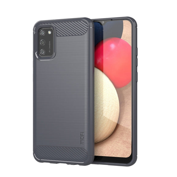 For Samsung Galaxy A02s/M02s/F02s(US Version) MOFI Gentleness Series Brushed Texture Carbon Fiber Soft TPU Case(Grey)