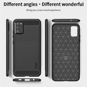 For Samsung Galaxy A02s/M02s/F02s(US Version) MOFI Gentleness Series Brushed Texture Carbon Fiber Soft TPU Case(Grey)