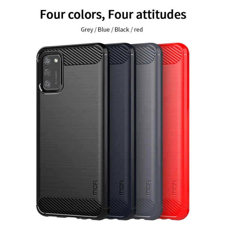For Samsung Galaxy A02s/M02s/F02s(US Version) MOFI Gentleness Series Brushed Texture Carbon Fiber Soft TPU Case(Grey)