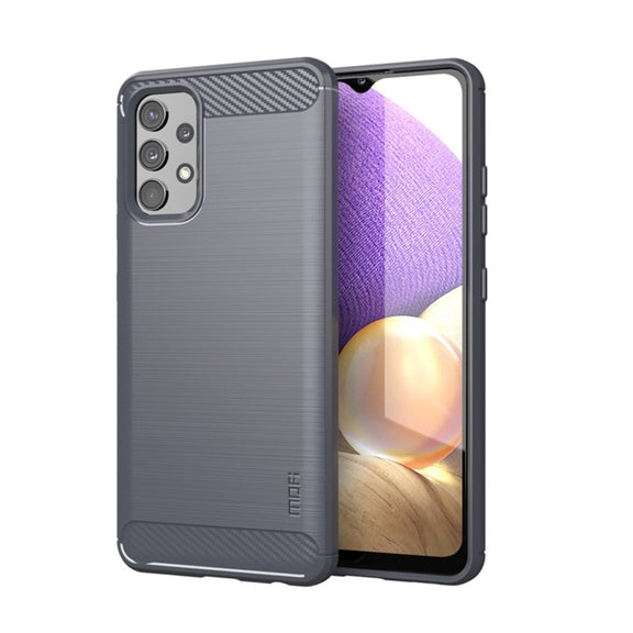 For Samsung Galaxy A32 4G(EU Version) MOFI Gentleness Series Brushed Texture Carbon Fiber Soft TPU Case(Grey)