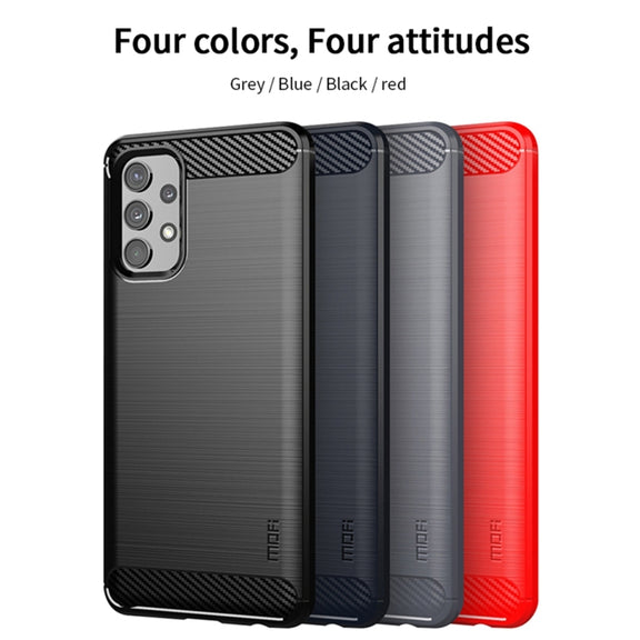 For Samsung Galaxy A32 4G(EU Version) MOFI Gentleness Series Brushed Texture Carbon Fiber Soft TPU Case(Grey)