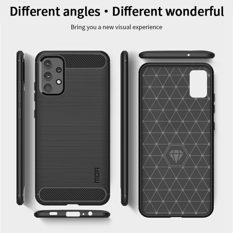 For Samsung Galaxy A32 4G(EU Version) MOFI Gentleness Series Brushed Texture Carbon Fiber Soft TPU Case(Red)