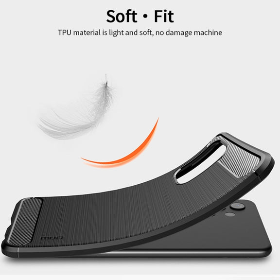 For Samsung Galaxy A32 4G(US Version) MOFI Gentleness Series Brushed Texture Carbon Fiber Soft TPU Case(Black)