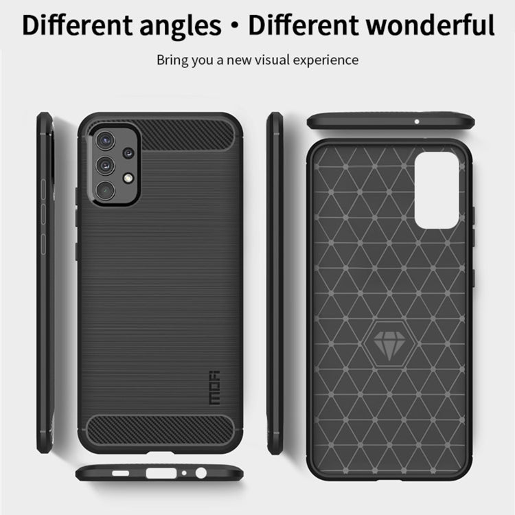 For Samsung Galaxy A32 4G(US Version) MOFI Gentleness Series Brushed Texture Carbon Fiber Soft TPU Case(Black)
