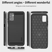 For Samsung Galaxy A32 5G MOFI Gentleness Series Brushed Texture Carbon Fiber Soft TPU Case(Grey)