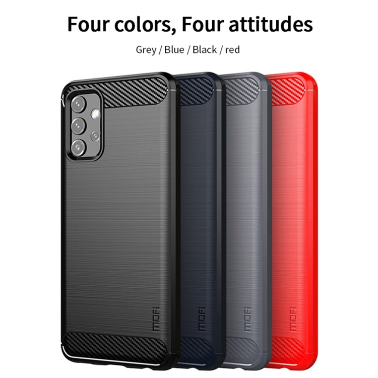 For Samsung Galaxy A32 5G MOFI Gentleness Series Brushed Texture Carbon Fiber Soft TPU Case(Grey)