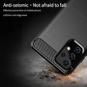 For Samsung Galaxy A52 5G/4G MOFI Gentleness Series Brushed Texture Carbon Fiber Soft TPU Case(Blue)