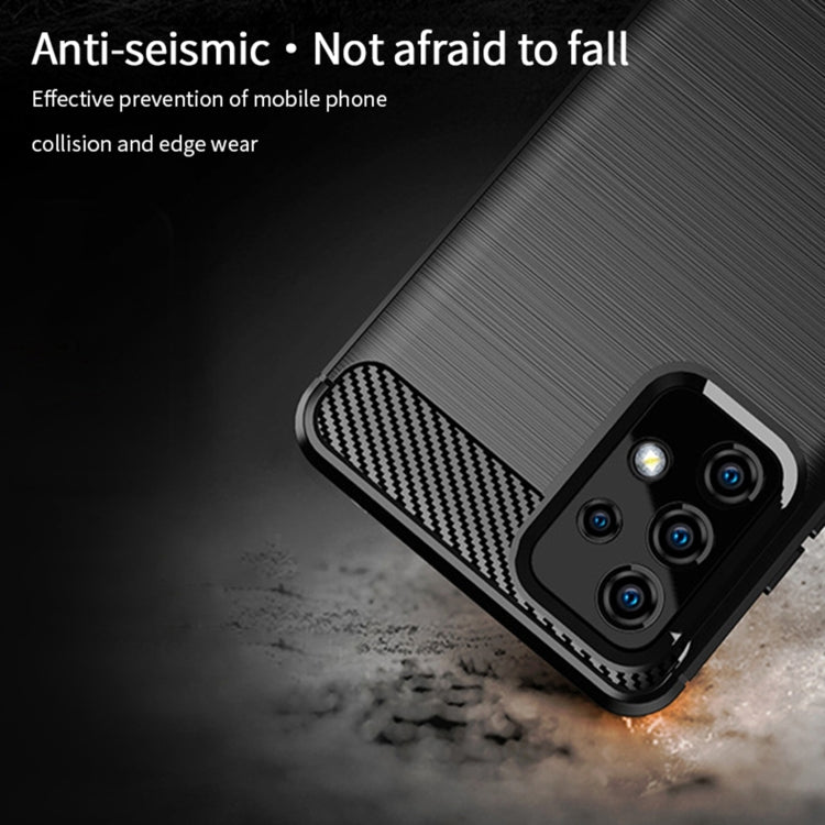 For Samsung Galaxy A52 5G/4G MOFI Gentleness Series Brushed Texture Carbon Fiber Soft TPU Case(Grey)