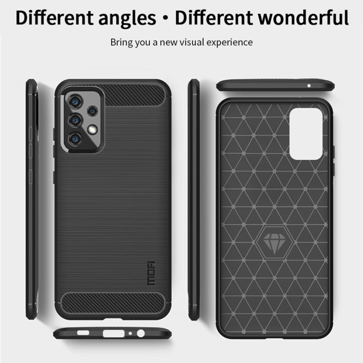 For Samsung Galaxy A52 5G/4G MOFI Gentleness Series Brushed Texture Carbon Fiber Soft TPU Case(Grey)