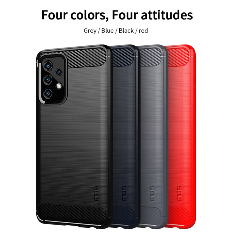 For Samsung Galaxy A52 5G/4G MOFI Gentleness Series Brushed Texture Carbon Fiber Soft TPU Case(Grey)
