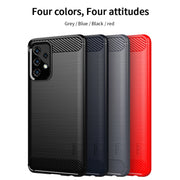 For Samsung Galaxy A52 5G/4G MOFI Gentleness Series Brushed Texture Carbon Fiber Soft TPU Case(Grey)