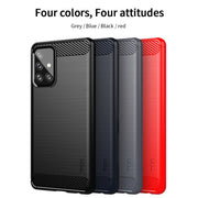 For Samsung Galaxy A72 5G/4G MOFI Gentleness Series Brushed Texture Carbon Fiber Soft TPU Case(Black)