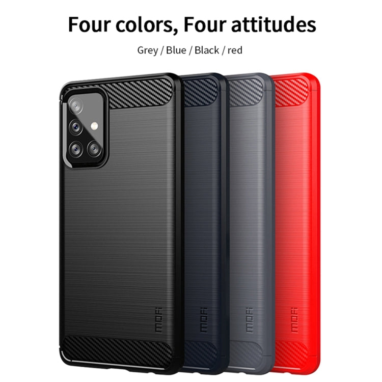 For Samsung Galaxy A72 5G/4G MOFI Gentleness Series Brushed Texture Carbon Fiber Soft TPU Case(Grey)