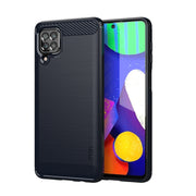 For Samsung Galaxy F62 / M62 MOFI Gentleness Series Brushed Texture Carbon Fiber Soft TPU Case(Blue)