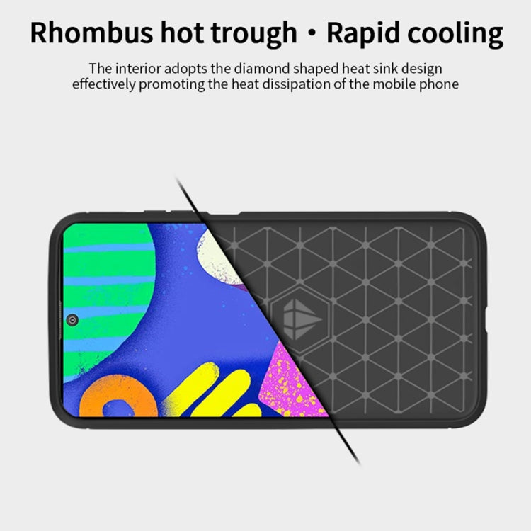 For Samsung Galaxy F62 / M62 MOFI Gentleness Series Brushed Texture Carbon Fiber Soft TPU Case(Grey)