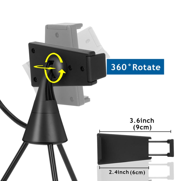 NS-08 Makeup Live Selfie Fill Ring Light Photography LED Dimmable Ring Lamp with Phone Tripod Stand Holder