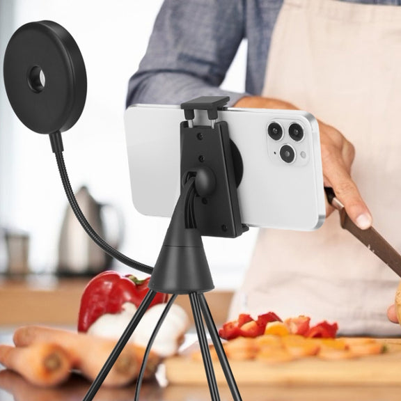 NS-08 Makeup Live Selfie Fill Ring Light Photography LED Dimmable Ring Lamp with Phone Tripod Stand Holder