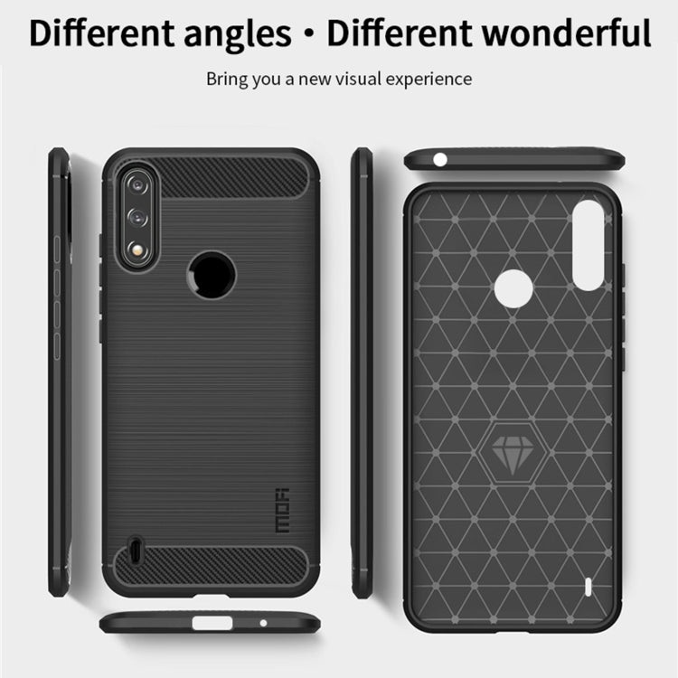 For Motorola Moto E7 Power MOFI Gentleness Series Brushed Texture Carbon Fiber Soft TPU Case(Blue)