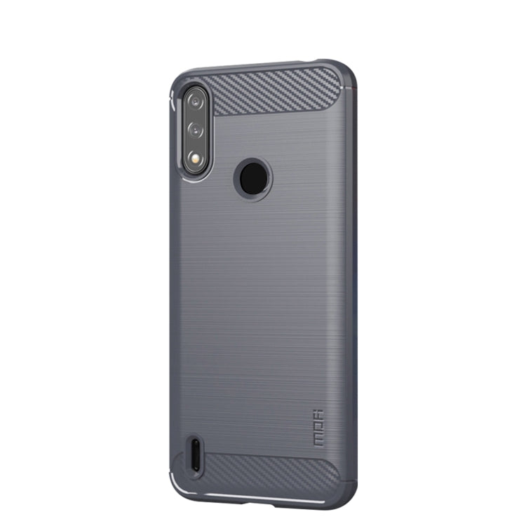 For Motorola Moto E7 Power MOFI Gentleness Series Brushed Texture Carbon Fiber Soft TPU Case(Gray)