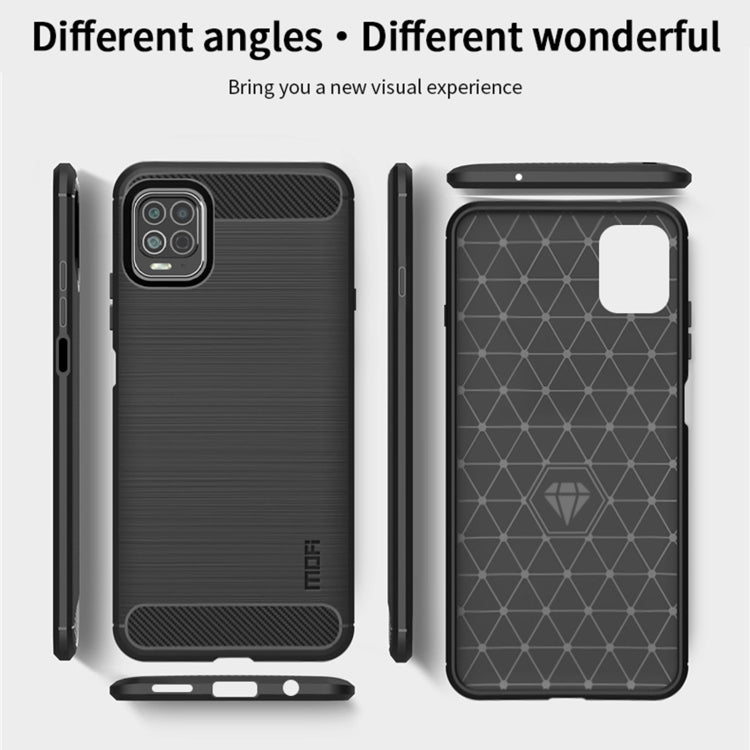 For Motorola Moto Edge S MOFI Gentleness Series Brushed Texture Carbon Fiber Soft TPU Case(Blue)