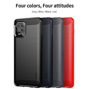 For Motorola Moto Edge S MOFI Gentleness Series Brushed Texture Carbon Fiber Soft TPU Case(Blue)