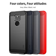 For Motorola Moto G Play 2021 MOFI Gentleness Series Brushed Texture Carbon Fiber Soft TPU Case(Black)